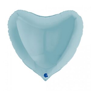 Foil heart Satin Light Blue, 45cm