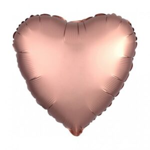 Foil heart rose copper, 45cm