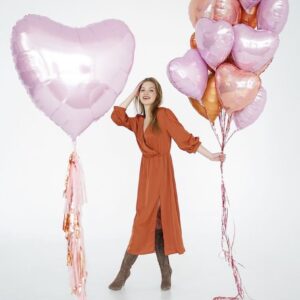 Foil heart Pink, 91cm