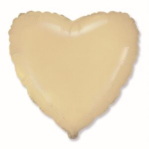 Foil heart Satin Cream, 45cm