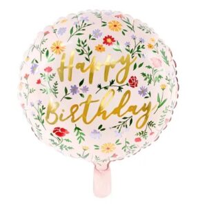 Foil balloon Happy Birthday, 45cm, light pink